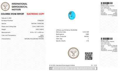 Natural Turquoise (Firoza) 15.05 Carats