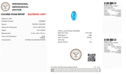 Natural Turquoise (Firoza) 16.67 Carats
