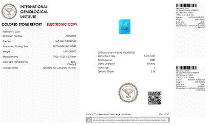 NATURAL TURQUOISE (FIROZA) 6.95 CARATS