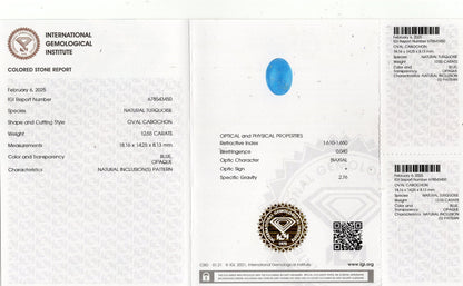 Natural Turquoise (Firoza) 12.55 Carats