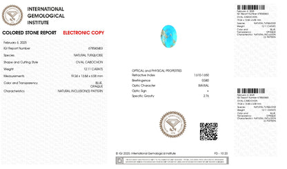 Natural Turquoise (Firoza) 12.11 Carats