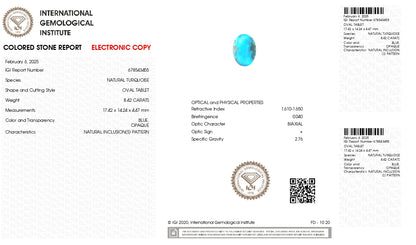 Natural Turquoise (Firoza) 8.42 Carats