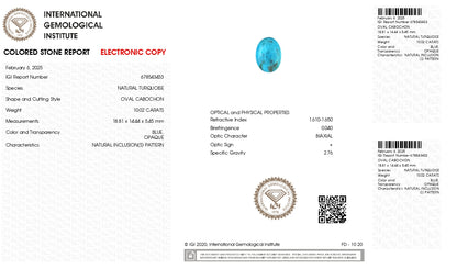 Natural Turquoise (Firoza) 10.02 Carats