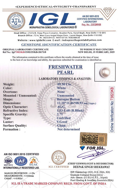 Fresh Water Pearl (Moti) 9.50 Carats