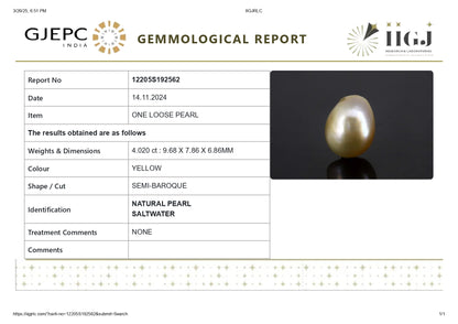 Natural Basra Pearl (Moti) 4.02 Carats