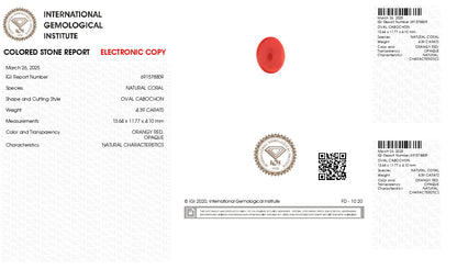 Japanese Red Coral(Moonga) 4.39 Carats