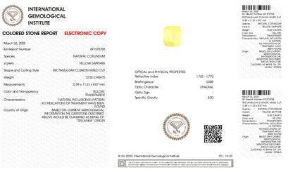 Natural Yellow Sapphire (Pukhraj) 12.00 Carats