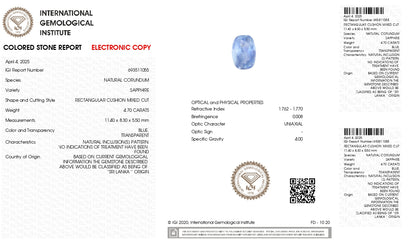 Natural Blue Sapphire (Neelam) 4.70 Carats