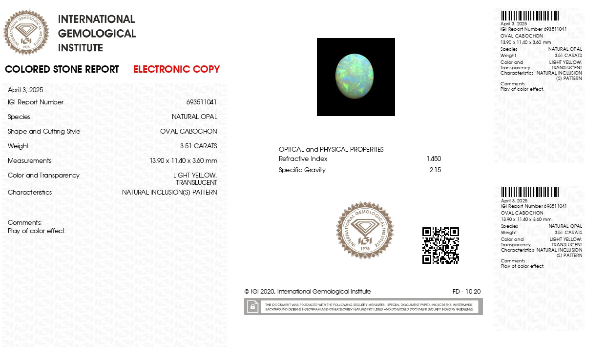 Natural Opal 3.51 Carats