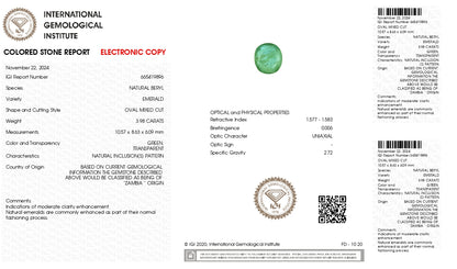 Natural Zambian Emerald (Panna) 3.98 Carats