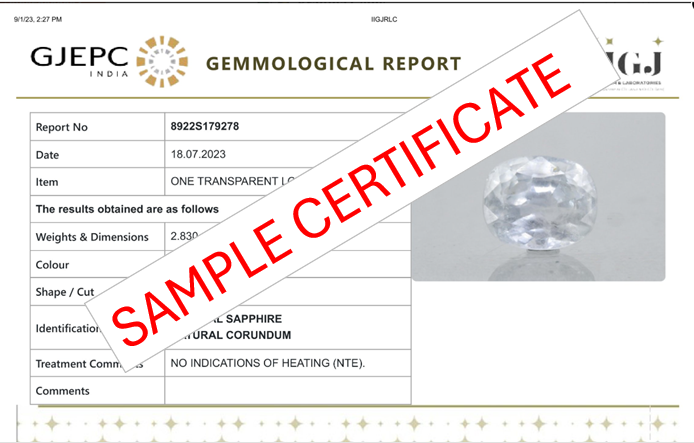 Natural Blue Sapphire (Neelam) 5.49 Carats