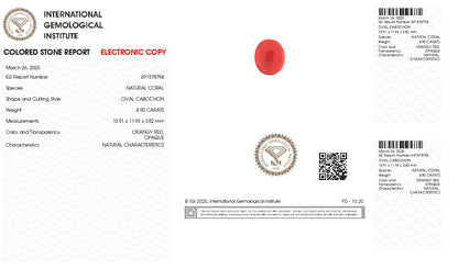 Japanese Red Coral(Moonga) 4.90 Carats