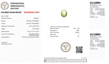 Natural Cat'S Eye (Lehsuniya) 8.38 Carats
