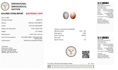 Natural Cat'S Eye (Lehsuniya) 2.97 Carats