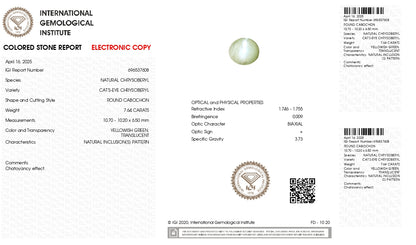 Natural Cat'S Eye (Lehsuniya) 7.64 Carats