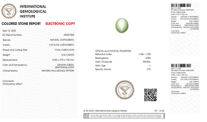 Natural Cat'S Eye (Lehsuniya) 8.32 Carats