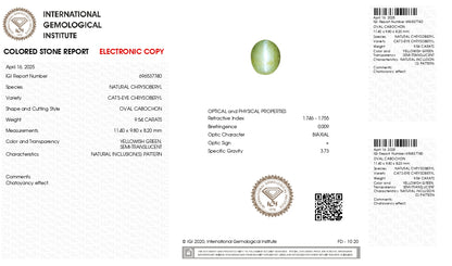 Natural Cat'S Eye (Lehsuniya) 9.54 Carats