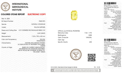 Natural Yellow Sapphire (Pukhraj) 6.09 Carats