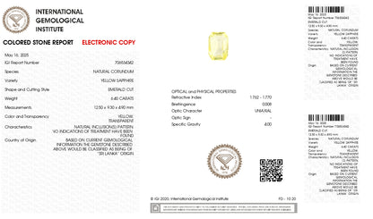 Natural Yellow Sapphire (Pukhraj) 6.40 Carats
