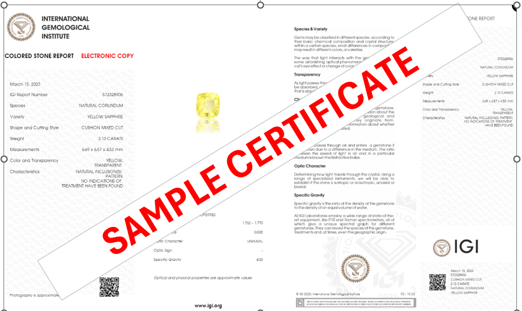 NATURAL YELLOW SAPPHIRE (PUKHRAJ) 7.87 CARATS