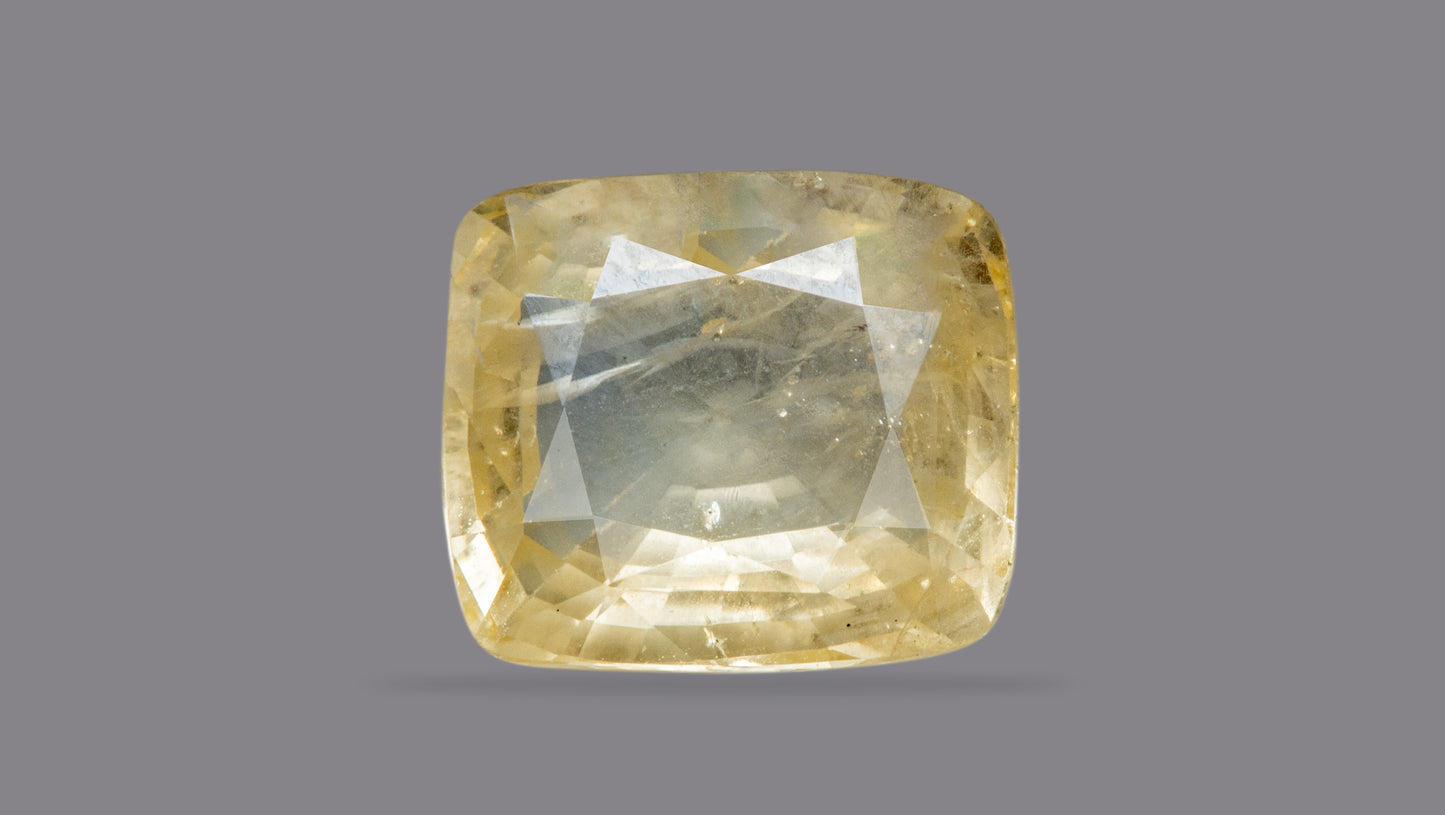 NATURAL YELLOW SAPPHIRE (PUKHRAJ) 7.87 CARATS