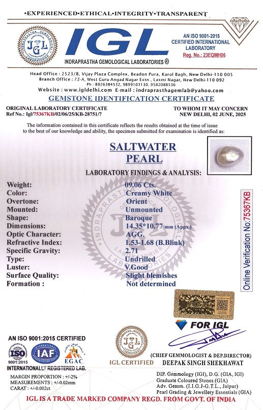 Natural Venezuela Pearl 9.06 Carats