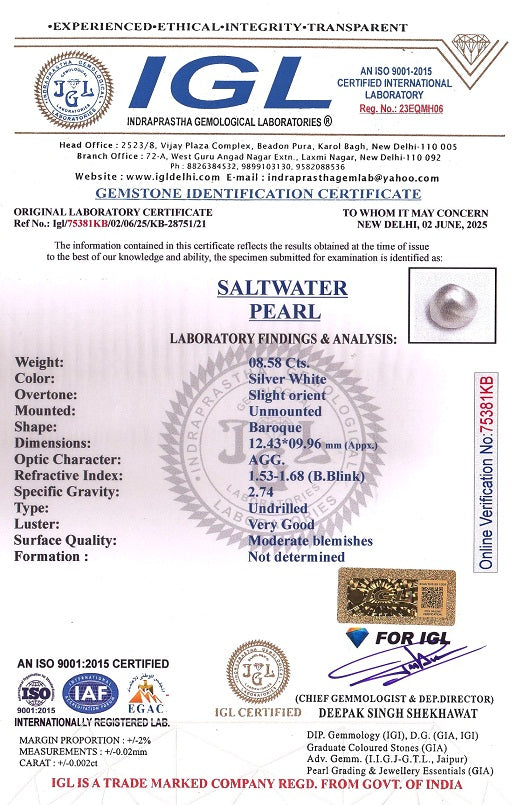 Natural Venezuela Pearl 8.58 Carats