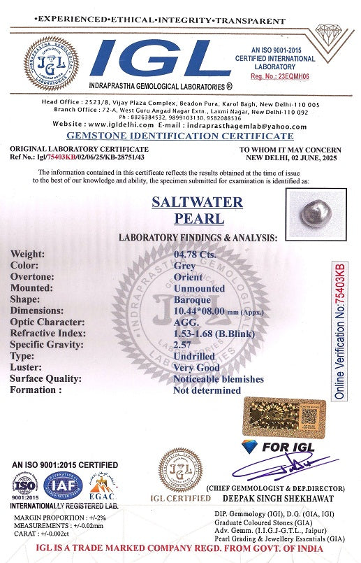 Natural Venezuela Pearl 4.78 Carats