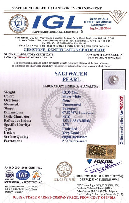 Natural Venezuela Pearl 3.36 Carats
