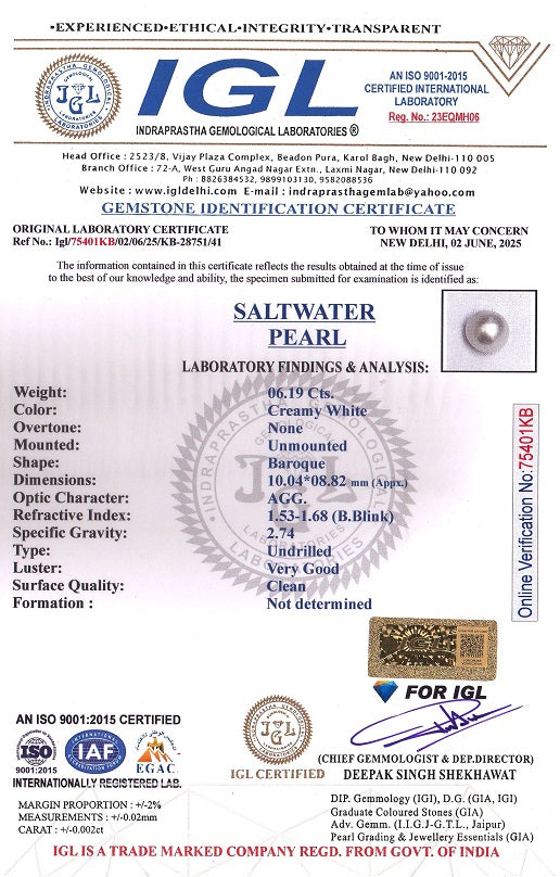 Natural Venezuela Pearl 6.19 Carats