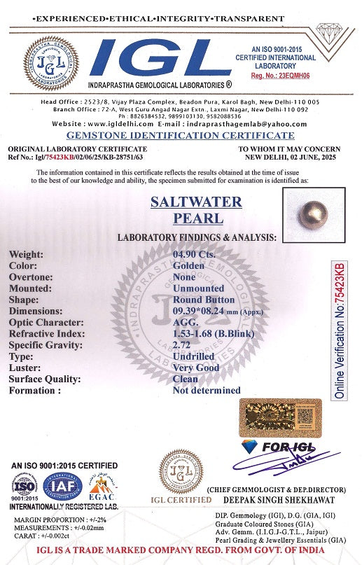 NATURAL VENEZUELA PEARL 4.90 CARATS