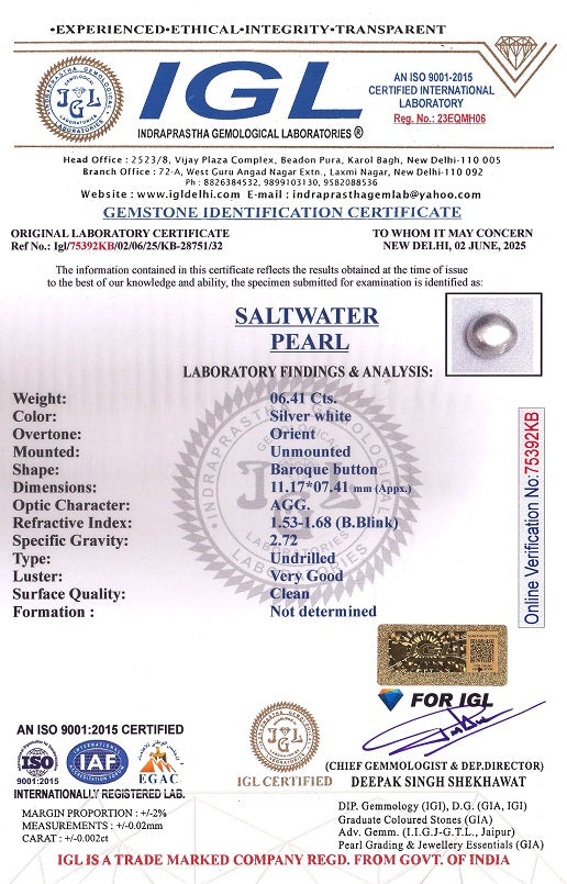 Natural Venezuela Pearl 6.41 Carats