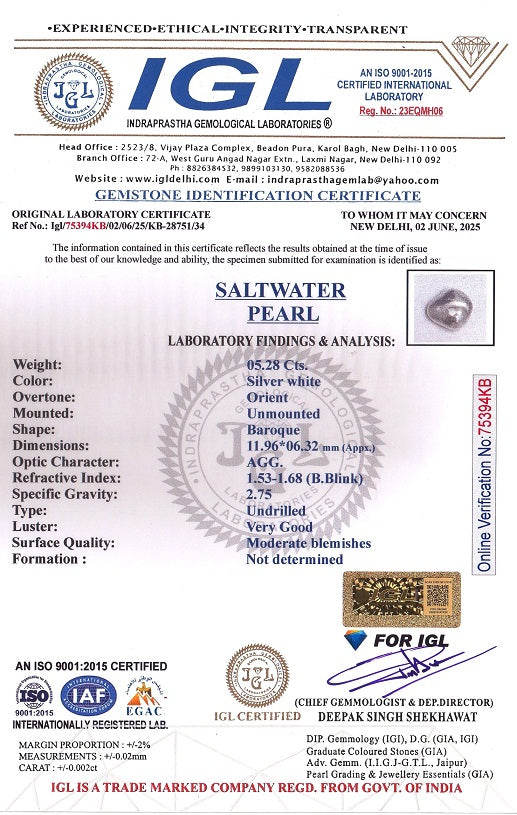 Natural Venezuela Pearl 5.28 Carats