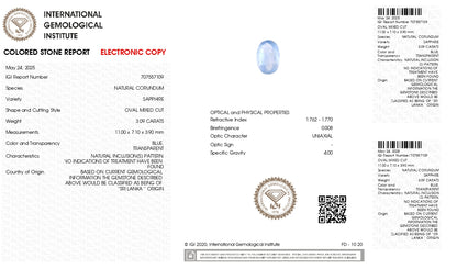 Natural Blue Sapphire (Neelam) 3.09 Carats