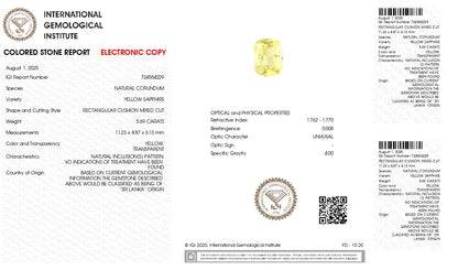 Natural Yellow Sapphire (Pukhraj) 5.69 Carats