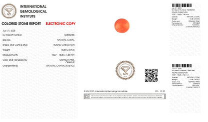 Japanese Red Coral (Moonga) 13.48 Carats
