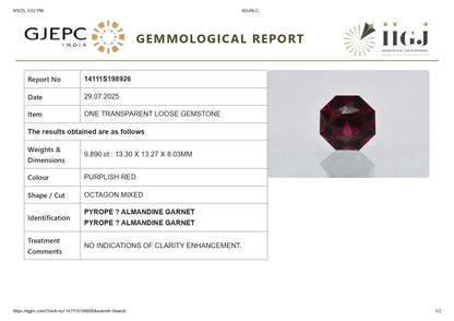 Natural Sri-Lankan Hessonite (Gomed) 9.89 Carats