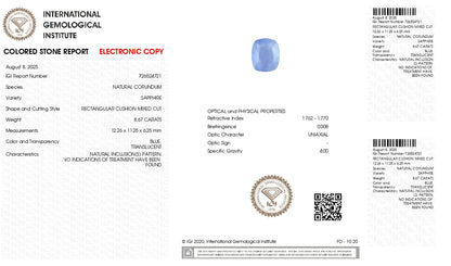Natural Blue Sapphire (Neelam) 8.67 Carats