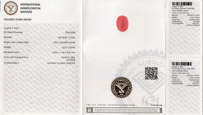 Natural Italian Red Coral (Moonga) 12.25 Carats