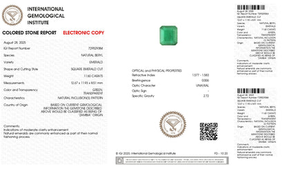 Natural Zambian Emerald (Panna) 11.60 Carats