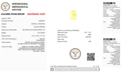 Natural Yellow Sapphire (Pukhraj) 7.26 Carats