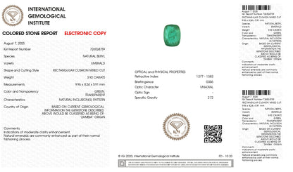 Natural Zambian Emerald (Panna) 3.92 Carats