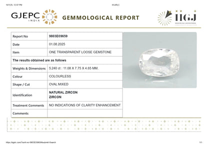 Natural Zircon 5.24 Carats