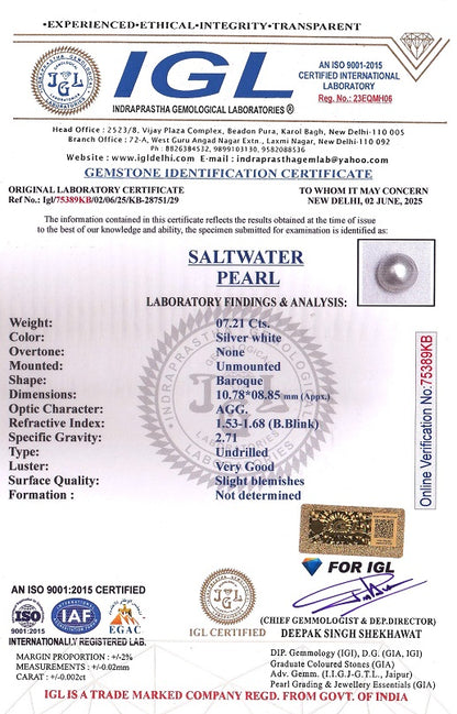 Natural Venezuela Pearl 7.21 Carats