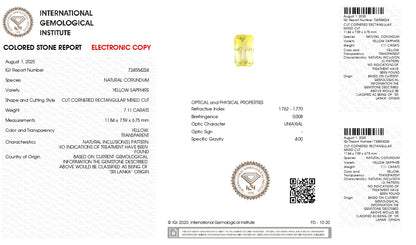 Natural Yellow Sapphire (Pukhraj) 7.11 Carats