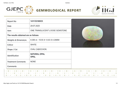 NATURAL OPAL 8.39 CARATS