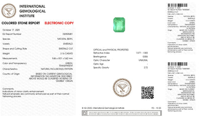 Natural Zambian Emerald (Panna) 3.16 Carats