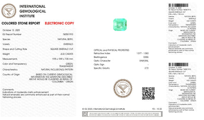 Natural Columbian Emerald (Panna) 4.22 Carats
