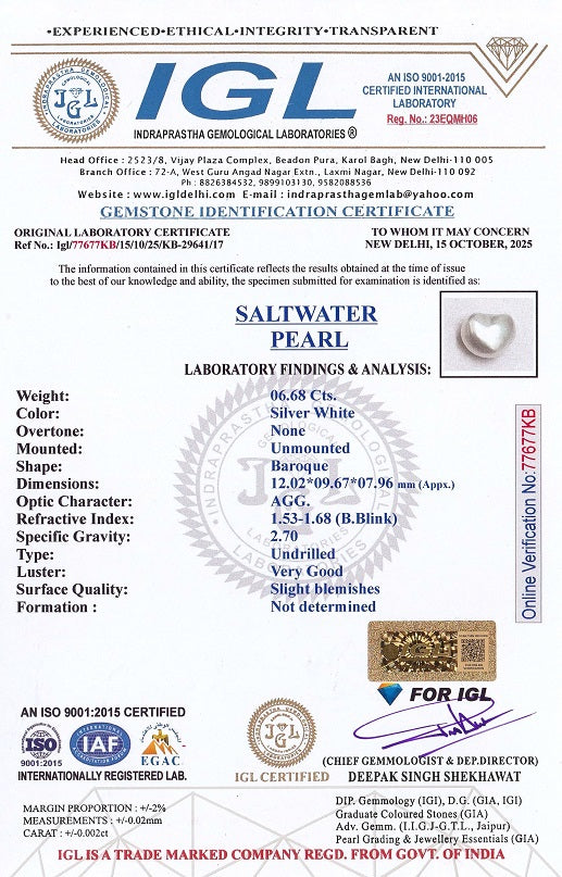 Natural Venezuela Pearl 6.68 Carats