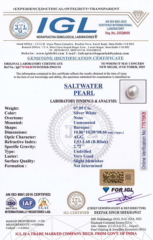 Natural Venezuela Pearl 7.09 Carats